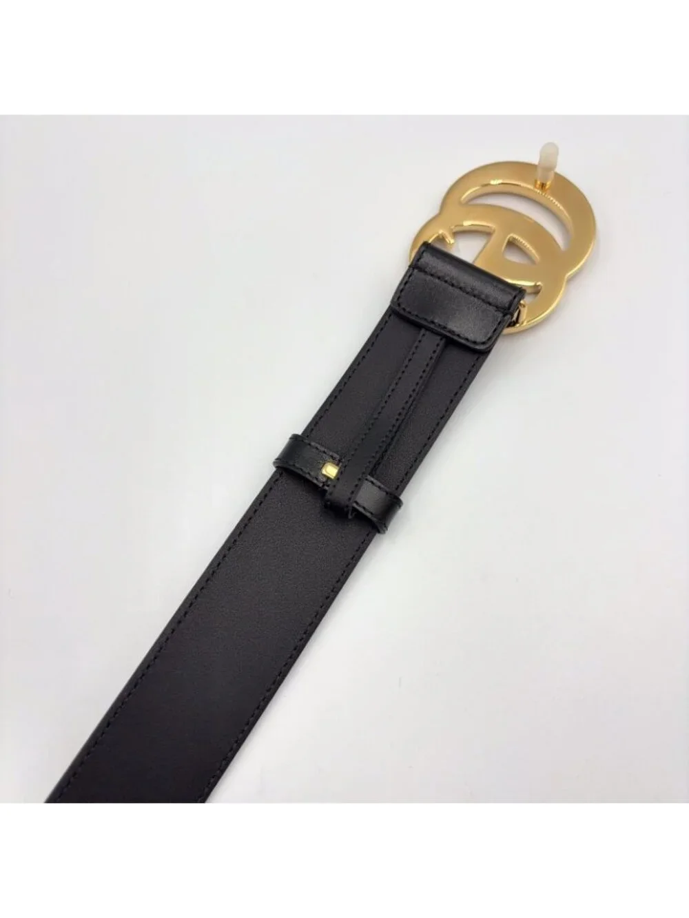 Gucci GG Marmont Leather Black Belt Gold